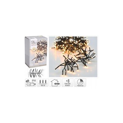 Koopman Lampki choinkowe 576 LED białe ciepłe wewnętrzne zewnętrzne 7m TIMER IP44 Koopman Lampki choinkowe 576 LED białe ciepłe wewnętrzne zewnętrzne 7m TIMER IP44