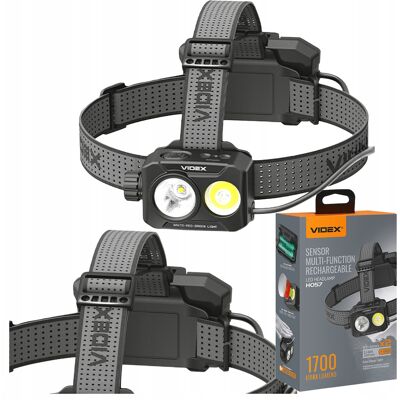 Latarka Czołowa Led Akumulatorowa Videx Vlf-H057, 1700 Lm, 5000 K, Światło Białe/czerwone/zielone, Czujnik Ruchu, Power Bank, 2×18650 2200 Mah, Zasi.. Latarka Czołowa Led Akumulatorowa Videx Vlf-H057, 1700 Lm, 5000 K, Światło Białe/czerwone/zielone, Czujnik Ruchu, Power Bank, 2×18650 2200 Mah, Zasi..