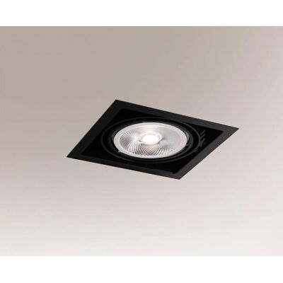 Oprawa lampa wpuszczana ruchoma punktowa czarna kwadratowa 18cm oczko Shilo Oprawa lampa wpuszczana ruchoma punktowa czarna kwadratowa 18cm oczko Shilo