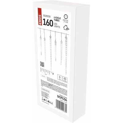 Oświetlenie Dekoracyjne X6 Sopel 25cm-40cm Ip44 160 Led 2m Zimna Biel Emos Oświetlenie Dekoracyjne X6 Sopel 25cm-40cm Ip44 160 Led 2m Zimna Biel Emos