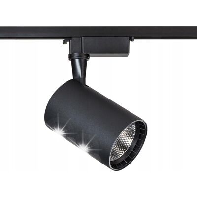 Oświetlenie sufitowe szynowe LED 4x reflektor 15W 2x1m szyny czarne, DPM Oświetlenie sufitowe szynowe LED 4x reflektor 15W 2x1m szyny czarne, DPM