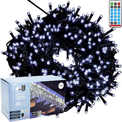 Koopman SOLARNY ŁAŃCUCH ŚWIETLNY 240 LED 13 FUNKCJI USB ZIMNY BIAŁY Koopman SOLARNY ŁAŃCUCH ŚWIETLNY 240 LED 13 FUNKCJI USB ZIMNY BIAŁY