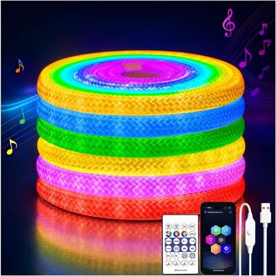 Inny producent Taśma LED RGBIC 5m neon LED APP pilot muzyczna wodoodporna Inny producent Taśma LED RGBIC 5m neon LED APP pilot muzyczna wodoodporna