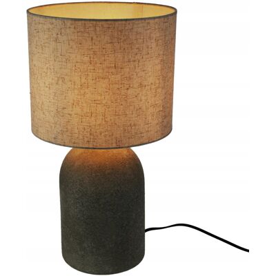 Koopman WYSOKA OKRĄGŁA LAMPKA STOŁOWA Z ABAŻUREM Z TKANINY JASNA NA BIURKO 45,5 CM Koopman WYSOKA OKRĄGŁA LAMPKA STOŁOWA Z ABAŻUREM Z TKANINY JASNA NA BIURKO 45,5 CM