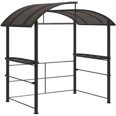 Altana grillowa Outsunny z 2 półkami, zadaszenie grilla z dachem trudnopalnym, pergola z ochroną UV, altana grillowa na balkon, do ogrodu, stal, PC,.. Altana grillowa Outsunny z 2 półkami, zadaszenie grilla z dachem trudnopalnym, pergola z ochroną UV, altana grillowa na balkon, do ogrodu, stal, PC,..