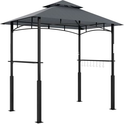 Altana grillowa Outsunny z oświetleniem LED, 243 x 148 x 248 cm, ognioodporna, wodoodporna, altana ogrodowa z półkami bocznymi, podwójny dach, namio.. Altana grillowa Outsunny z oświetleniem LED, 243 x 148 x 248 cm, ognioodporna, wodoodporna, altana ogrodowa z półkami bocznymi, podwójny dach, namio..