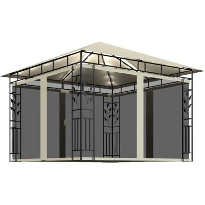 VMP Altana z moskitierą i sznurem lampek LED, 3x3x2,73 cm, kremowa VMP Altana z moskitierą i sznurem lampek LED, 3x3x2,73 cm, kremowa