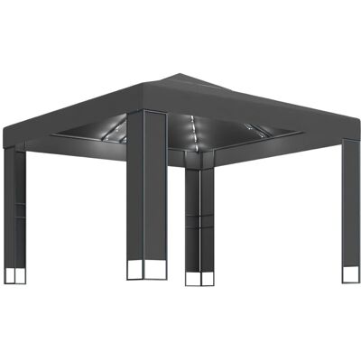VMP Altana z podwójnym dachem i sznurem lampek LED, 3x3 m, antracyt VMP Altana z podwójnym dachem i sznurem lampek LED, 3x3 m, antracyt