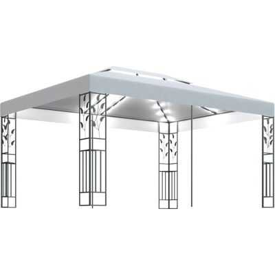 VMP Altana z podwójnym dachem i sznurem lampek LED, 3x4 m, biała VMP Altana z podwójnym dachem i sznurem lampek LED, 3x4 m, biała