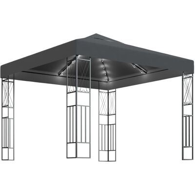 VMP Altana ze sznurem lampek LED, 3x3 m, antracytowa tkanina VMP Altana ze sznurem lampek LED, 3x3 m, antracytowa tkanina