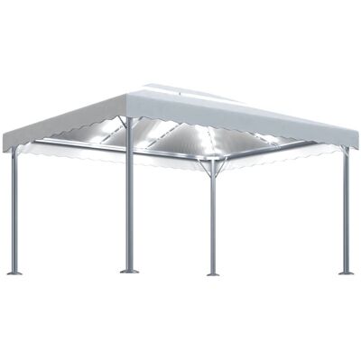 VMP Altana ze sznurem lampek LED, 400x300 cm, kremowa, aluminium VMP Altana ze sznurem lampek LED, 400x300 cm, kremowa, aluminium
