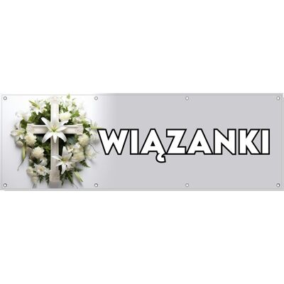 Baner reklamowy oczkowany plandeka reklama zewnętrzny mocny bukiety kwiaty WIĄZANKI budynek płot ogrodzenie stoisko stelaż 150cm, drukant B-REK_30_150 Baner reklamowy oczkowany plandeka reklama zewnętrzny mocny bukiety kwiaty WIĄZANKI budynek płot ogrodzenie stoisko stelaż 150cm, drukant B-REK_30_150