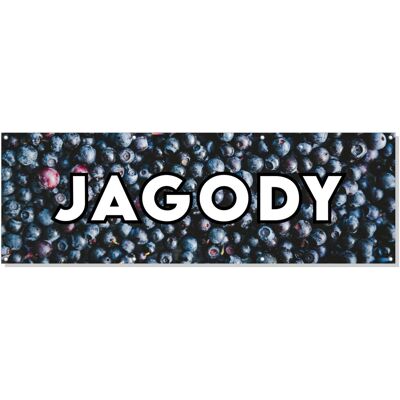 Baner reklamowy oczkowany plandeka reklama zewnętrzny mocny JAGODY budynek płot ogrodzenie stoisko stelaż 150cm, drukant B-REK_11_150 Baner reklamowy oczkowany plandeka reklama zewnętrzny mocny JAGODY budynek płot ogrodzenie stoisko stelaż 150cm, drukant B-REK_11_150