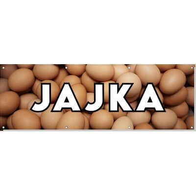 Baner reklamowy oczkowany plandeka reklama zewnętrzny mocny jaja JAJKA budynek płot ogrodzenie stoisko stelaż 150 cm, drukant B-REK_08_150 Baner reklamowy oczkowany plandeka reklama zewnętrzny mocny jaja JAJKA budynek płot ogrodzenie stoisko stelaż 150 cm, drukant B-REK_08_150