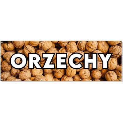 Baner reklamowy oczkowany plandeka reklama zewnętrzny mocny ORZECHY budynek płot ogrodzenie stoisko stelaż 150cm, drukant B-REK_05_150 Baner reklamowy oczkowany plandeka reklama zewnętrzny mocny ORZECHY budynek płot ogrodzenie stoisko stelaż 150cm, drukant B-REK_05_150