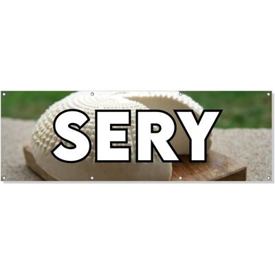 Baner reklamowy oczkowany plandeka reklama zewnętrzny mocny SERY budynek płot ogrodzenie stoisko stelaż 150 cm, drukant B-REK_01_150 Baner reklamowy oczkowany plandeka reklama zewnętrzny mocny SERY budynek płot ogrodzenie stoisko stelaż 150 cm, drukant B-REK_01_150