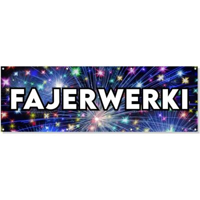 Baner reklamowy oczkowany plandeka reklama zewnętrzny mocny Sztuczne Ognie budynek płot ogrodzenie stoisko stelaż 150cm, drukant B-REK_16_150 Baner reklamowy oczkowany plandeka reklama zewnętrzny mocny Sztuczne Ognie budynek płot ogrodzenie stoisko stelaż 150cm, drukant B-REK_16_150