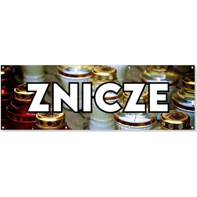 Baner reklamowy oczkowany plandeka reklama zewnętrzny mocny ZNICZE budynek płot ogrodzenie stoisko stelaż 150 cm, drukant B-REK_23_150 Baner reklamowy oczkowany plandeka reklama zewnętrzny mocny ZNICZE budynek płot ogrodzenie stoisko stelaż 150 cm, drukant B-REK_23_150