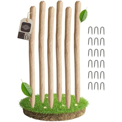 be4group be4nature 6 x słupek ogrodzeniowy z leszczyny 90 cm, naturalne drewno, zaostrzony palik do płotu sztachetowego i ogrodzenia ogrodowego be4group be4nature 6 x słupek ogrodzeniowy z leszczyny 90 cm, naturalne drewno, zaostrzony palik do płotu sztachetowego i ogrodzenia ogrodowego