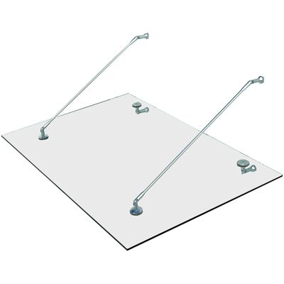Daszek Szklany Homcom, Daszek Z Laminowanego Szkła Bezpiecznego Esg 304, Stal Nierdzewna, Szkło Przezroczyste, 3 Rozmiary (150 X 90 Cm) (M) Daszek Szklany Homcom, Daszek Z Laminowanego Szkła Bezpiecznego Esg 304, Stal Nierdzewna, Szkło Przezroczyste, 3 Rozmiary (150 X 90 Cm) (M)