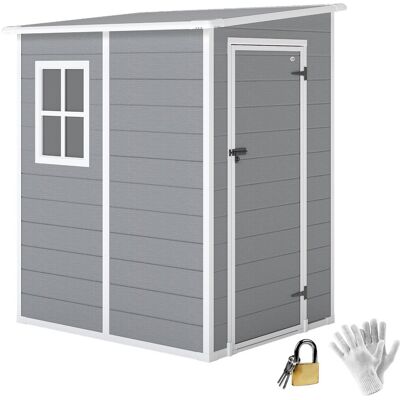 Domek ogrodowy Outsunny, 1,54 m³, z dachem jednospadowym, wymiary podłogi 122 x 149 x 192/177 cm, odporny na warunki atmosferyczne, zamykane drzwi, .. Domek ogrodowy Outsunny, 1,54 m³, z dachem jednospadowym, wymiary podłogi 122 x 149 x 192/177 cm, odporny na warunki atmosferyczne, zamykane drzwi, ..