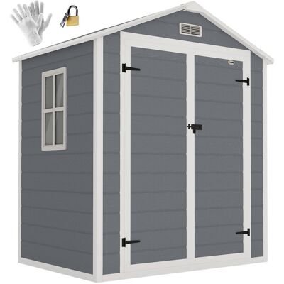 Domek ogrodowy Outsunny 2,12 m² 183x134x210 cm, domek narzędziowy z dachem dwuspadowym, zamykane drzwi, okno, podłoga odporna na warunki atmosferycz.. Domek ogrodowy Outsunny 2,12 m² 183x134x210 cm, domek narzędziowy z dachem dwuspadowym, zamykane drzwi, okno, podłoga odporna na warunki atmosferycz..