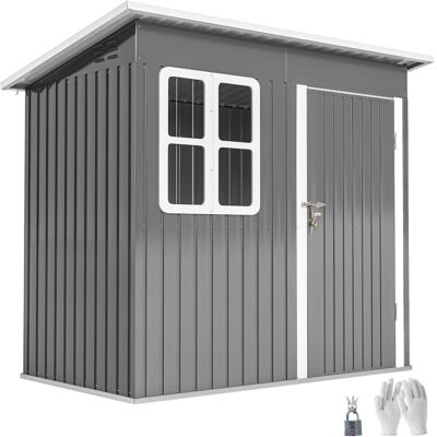Domek ogrodowy Outsunny, 2,55 m², z dachem jednospadowym, 221 x 133 x 190/173 cm, domek narzędziowy z zamykanymi drzwiami, oknem, garażem na rowery,.. Domek ogrodowy Outsunny, 2,55 m², z dachem jednospadowym, 221 x 133 x 190/173 cm, domek narzędziowy z zamykanymi drzwiami, oknem, garażem na rowery,..