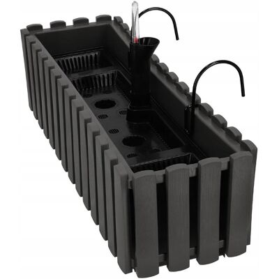 Kotarbau Doniczka Skrzynka Balkonowa Taras Z Hakami System Nawadniania Szara 60cm Kotarbau Doniczka Skrzynka Balkonowa Taras Z Hakami System Nawadniania Szara 60cm