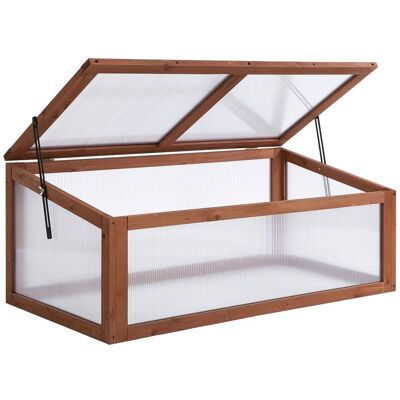 Drewniana skrzynia na zimne rośliny Outsunny, mini szklarnia 100 x 65 x 40 cm, z pokrywą, z ochroną UV, przezroczysta skrzynia na zimne rośliny, odp.. Drewniana skrzynia na zimne rośliny Outsunny, mini szklarnia 100 x 65 x 40 cm, z pokrywą, z ochroną UV, przezroczysta skrzynia na zimne rośliny, odp..
