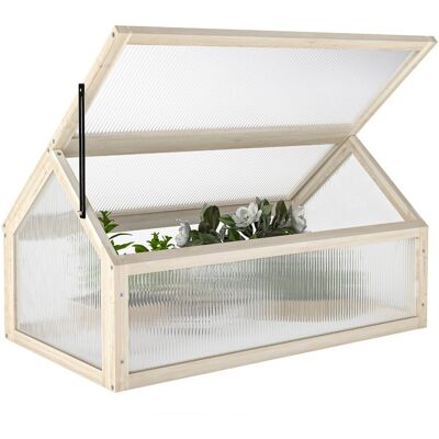 Drewniana skrzynia na zimne rośliny Outsunny, mini szklarnia 90 x 52 x 49,5 cm, szklarnia z pokrywą, półprzezroczysta skrzynia na zimne rośliny, pod.. Drewniana skrzynia na zimne rośliny Outsunny, mini szklarnia 90 x 52 x 49,5 cm, szklarnia z pokrywą, półprzezroczysta skrzynia na zimne rośliny, pod..