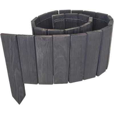 Inny producent Drewniany płotek ogrodowy 5 szt. 110x25x15cm – obrzeże do rabat i trawnika 550 cm – kolor antracyt Inny producent Drewniany płotek ogrodowy 5 szt. 110x25x15cm – obrzeże do rabat i trawnika 550 cm – kolor antracyt