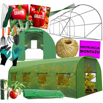 Pozostałe marki DUŻA SZKLARNIA FOLIOWA TUNEL FOLIAK UV DWA WEJŚCIA 4x2,5m + AKCESORIA ZESTAW Pozostałe marki DUŻA SZKLARNIA FOLIOWA TUNEL FOLIAK UV DWA WEJŚCIA 4x2,5m + AKCESORIA ZESTAW