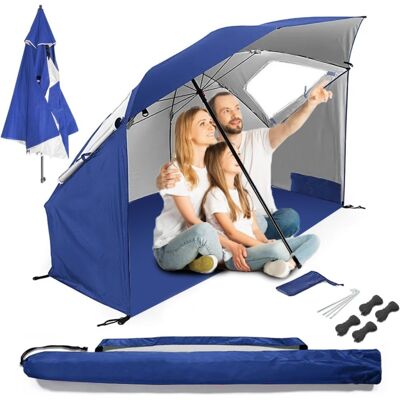 Inny producent Duży parasol plażowy typu namiot niebieski z filtrem UV na plażę i ogród Inny producent Duży parasol plażowy typu namiot niebieski z filtrem UV na plażę i ogród