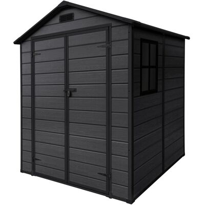 ECD Germany szopa ogrodowa odporna na warunki atmosferyczne 5m³ szopa ogrodowa plastikowa z podloga dachem dwuspadowym 151x182x220 cm ciemnoszary ok.. ECD Germany szopa ogrodowa odporna na warunki atmosferyczne 5m³ szopa ogrodowa plastikowa z podloga dachem dwuspadowym 151x182x220 cm ciemnoszary ok..