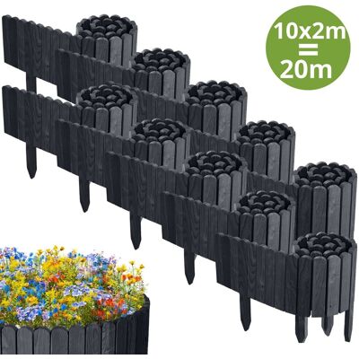 Floranica 10x PŁOTEK OGRODOWY z drewna sosnowego 20 m x 20 cm Antracytowy - Obrzeża rabat, trawnika, dekoracja, ścieżek Floranica 10x PŁOTEK OGRODOWY z drewna sosnowego 20 m x 20 cm Antracytowy - Obrzeża rabat, trawnika, dekoracja, ścieżek