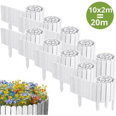 Floranica 10x PŁOTEK OGRODOWY z drewna sosnowego 20 m x 20 cm Biały - Obrzeża rabat, trawnika, dekoracja, ścieżek Floranica 10x PŁOTEK OGRODOWY z drewna sosnowego 20 m x 20 cm Biały - Obrzeża rabat, trawnika, dekoracja, ścieżek
