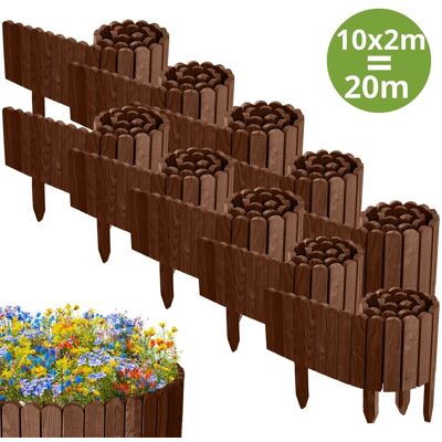 Floranica 10x PŁOTEK OGRODOWY z drewna sosnowego 20 m x 20 cm Brązowy - Obrzeża rabat, trawnika, dekoracja, ścieżek Floranica 10x PŁOTEK OGRODOWY z drewna sosnowego 20 m x 20 cm Brązowy - Obrzeża rabat, trawnika, dekoracja, ścieżek