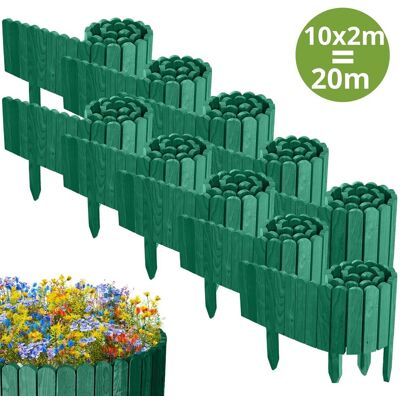 Floranica 10x PŁOTEK OGRODOWY z drewna sosnowego 20 m x 20 cm Zielony - Obrzeża rabat, trawnika, dekoracja, ścieżek Floranica 10x PŁOTEK OGRODOWY z drewna sosnowego 20 m x 20 cm Zielony - Obrzeża rabat, trawnika, dekoracja, ścieżek