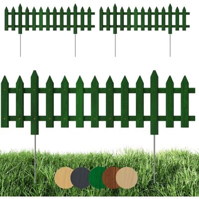 Floranica 3 sztuki - Płotek ogrodowy drewniany, rabatkowy, palisada 100 x 20 cm Zielony - dekoracja, ogrodzenie grządek, ścieżek Floranica 3 sztuki - Płotek ogrodowy drewniany, rabatkowy, palisada 100 x 20 cm Zielony - dekoracja, ogrodzenie grządek, ścieżek