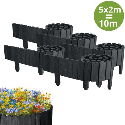 Floranica 5x PŁOTEK OGRODOWY z drewna sosnowego 10 m x 10 cm Antracytowy - Obrzeża rabat, trawnika, dekoracja, ścieżek Floranica 5x PŁOTEK OGRODOWY z drewna sosnowego 10 m x 10 cm Antracytowy - Obrzeża rabat, trawnika, dekoracja, ścieżek