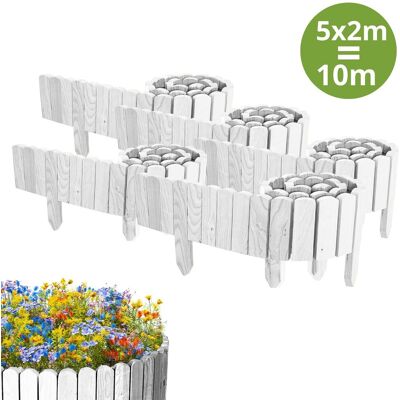 Floranica 5x PŁOTEK OGRODOWY z drewna sosnowego 10 m x 10 cm Biały - Obrzeża rabat, trawnika, dekoracja, ścieżek Floranica 5x PŁOTEK OGRODOWY z drewna sosnowego 10 m x 10 cm Biały - Obrzeża rabat, trawnika, dekoracja, ścieżek