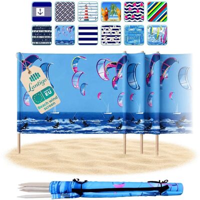 Pemicont Lantigo Parawan plażowy Kitesurfing 8m osłona od wiatru i wzroku mikrofibra UV-ochrona 80cm Pemicont Lantigo Parawan plażowy Kitesurfing 8m osłona od wiatru i wzroku mikrofibra UV-ochrona 80cm