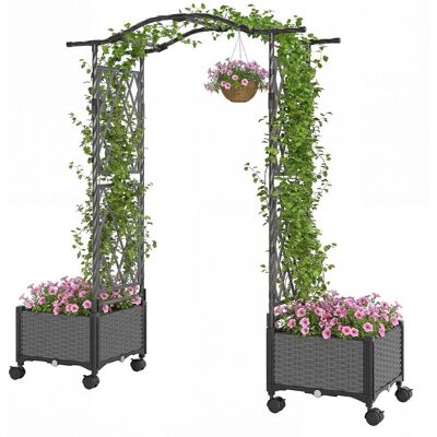 COSTWAY Łuk ogrodowy z kratką do roślin pnących Pergola ogrodowa COSTWAY Łuk ogrodowy z kratką do roślin pnących Pergola ogrodowa