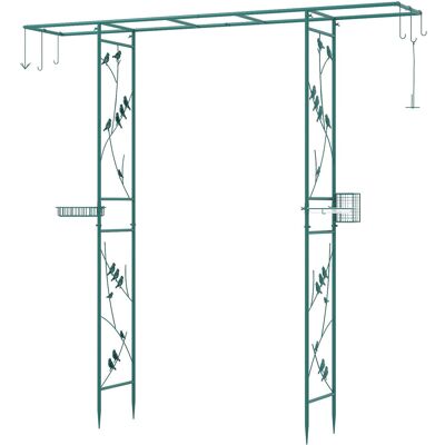 COSTWAY Łuk Ogrodowy Z Uchwytami Do Karmienia Ptaków Pergola 213 Cm COSTWAY Łuk Ogrodowy Z Uchwytami Do Karmienia Ptaków Pergola 213 Cm