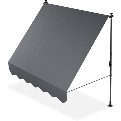 Juskys MARKIZA 200x120 CM ROZPOROWA BALKONOWA TELESKOPOWA TARASOWA ROLETA ANTRACYT Juskys MARKIZA 200x120 CM ROZPOROWA BALKONOWA TELESKOPOWA TARASOWA ROLETA ANTRACYT