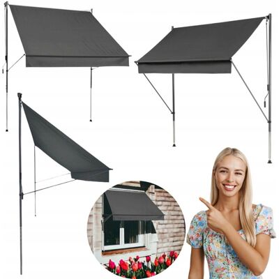 nieznany producent MARKIZA OSŁONA OGRODOWA BALKONOWA TARASOWA SKŁADANA ANTRACYT 200X150CM nieznany producent MARKIZA OSŁONA OGRODOWA BALKONOWA TARASOWA SKŁADANA ANTRACYT 200X150CM