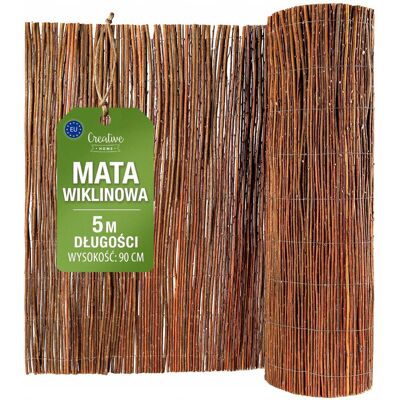Creative Mata wiklinowa ogrodowa na balkon taras ogrodzenie gęsta brązowa 5m x 90cm Creative Mata wiklinowa ogrodowa na balkon taras ogrodzenie gęsta brązowa 5m x 90cm