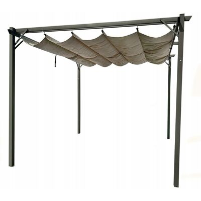 4iQ Group Metalowa pergola do ogrodu 3x4x2,3m beżowa, altana, pergola ogrodowa 4iQ Group Metalowa pergola do ogrodu 3x4x2,3m beżowa, altana, pergola ogrodowa