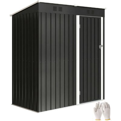 Metalowa szopa ogrodowa Outsunny 1, 37 m², zamykana na klucz szopa na narzędzia z dachem dwuspadowym, rękawice wentylacyjne, 163 x 90 x 179 cm, na p.. Metalowa szopa ogrodowa Outsunny 1, 37 m², zamykana na klucz szopa na narzędzia z dachem dwuspadowym, rękawice wentylacyjne, 163 x 90 x 179 cm, na p..