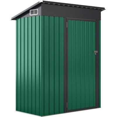 COSTWAY Metalowa Szopa Ogrodowa Z Dachem Jednospadowym 150 X 90,5 X 185 Cm COSTWAY Metalowa Szopa Ogrodowa Z Dachem Jednospadowym 150 X 90,5 X 185 Cm